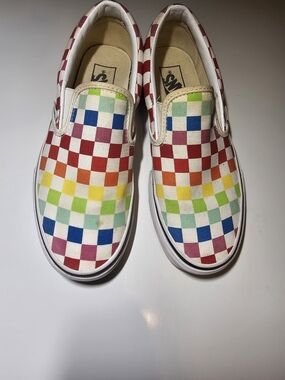 Vans Kids Multicolor Checkerboard Slip-On Sneakers